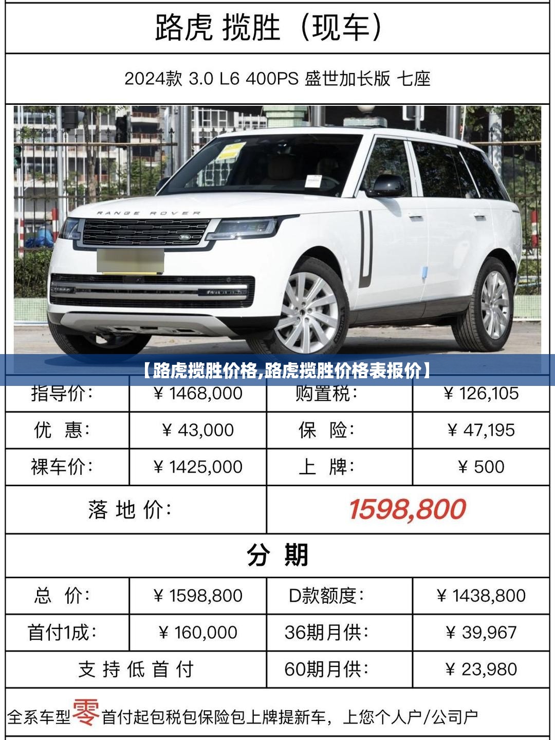 【路虎揽胜价格,路虎揽胜价格表报价】