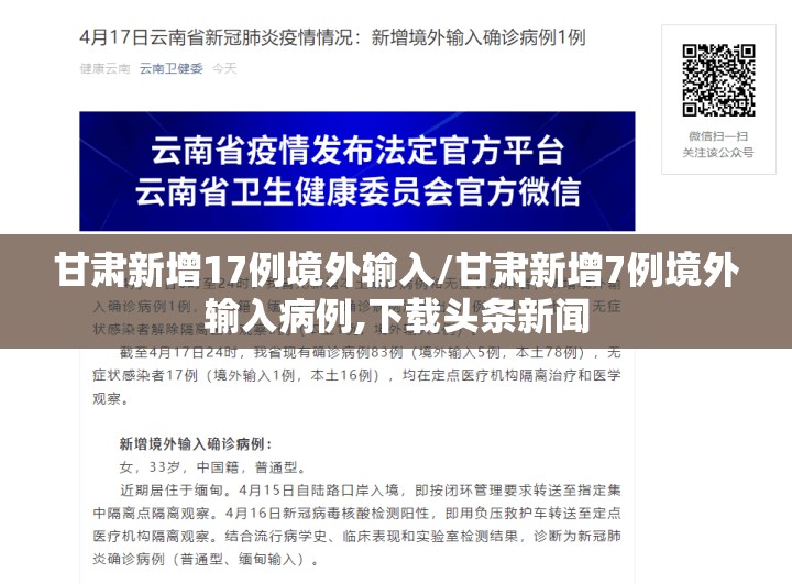 甘肃新增17例境外输入/甘肃新增7例境外输入病例,下载头条新闻 甘肃新增17例境外输入/甘肃新增7例境外输入病例,下载头条新闻