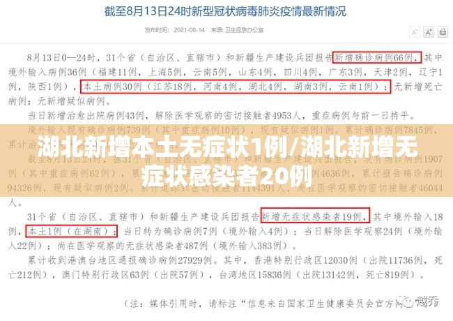 湖北新增本土无症状1例/湖北新增无症状感染者20例