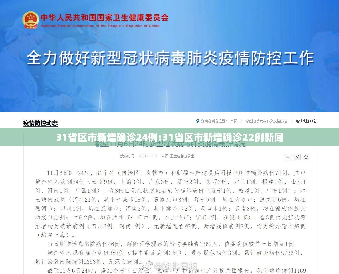 31省区市新增确诊24例:31省区市新增确诊22例新闻