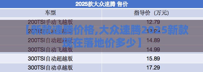 【新款速腾价格,大众速腾2025新款现在落地价多少】 【新款速腾价格,大众速腾2025新款现在落地价多少】