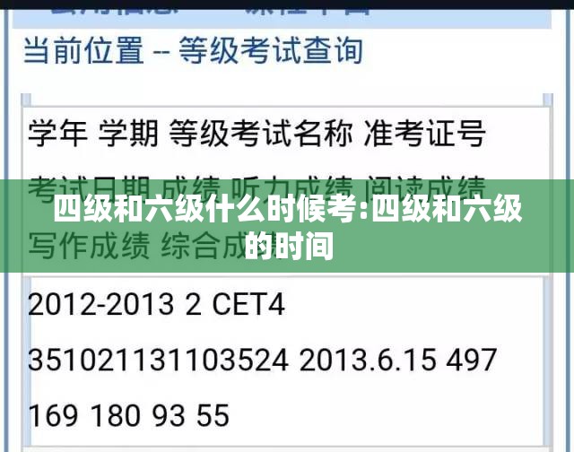 四级和六级什么时候考:四级和六级的时间 四级和六级什么时候考:四级和六级的时间
