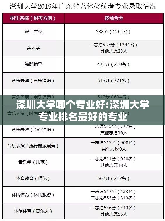 深圳大学哪个专业好:深圳大学专业排名最好的专业