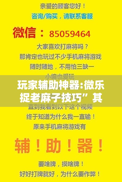 玩家辅助神器:微乐捉老麻子技巧”其实确实有挂