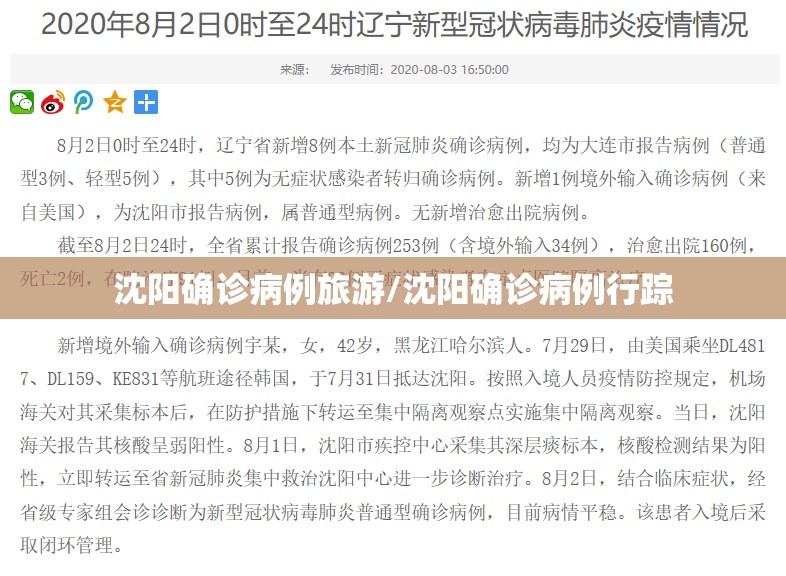 沈阳确诊病例旅游/沈阳确诊病例行踪 沈阳确诊病例旅游/沈阳确诊病例行踪