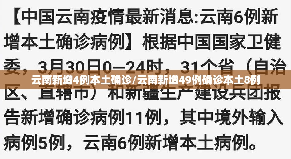 云南新增4例本土确诊/云南新增49例确诊本土8例