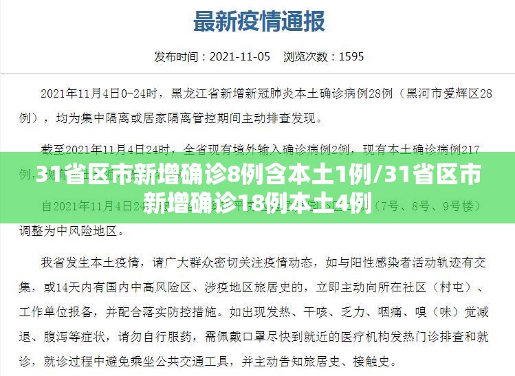 31省区市新增确诊8例含本土1例/31省区市新增确诊18例本土4例 31省区市新增确诊8例含本土1例/31省区市新增确诊18例本土4例