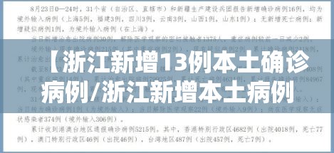 【浙江新增13例本土确诊病例/浙江新增本土病例83例】