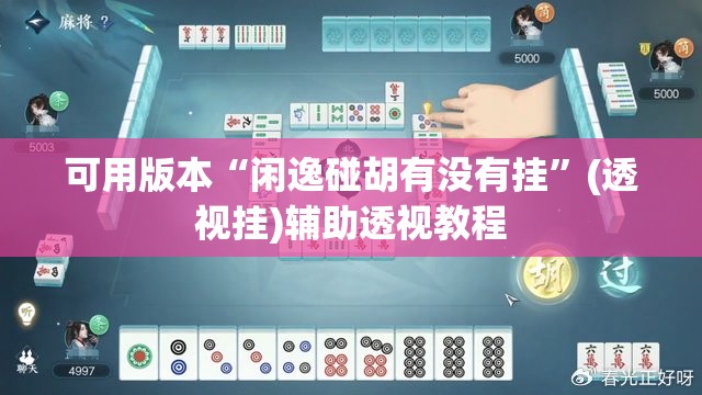 可用版本“闲逸碰胡有没有挂”(透视挂)辅助透视教程