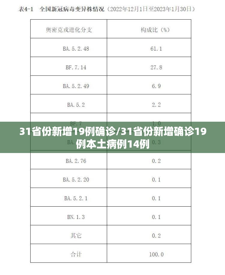 31省份新增19例确诊/31省份新增确诊19例本土病例14例 31省份新增19例确诊/31省份新增确诊19例本土病例14例