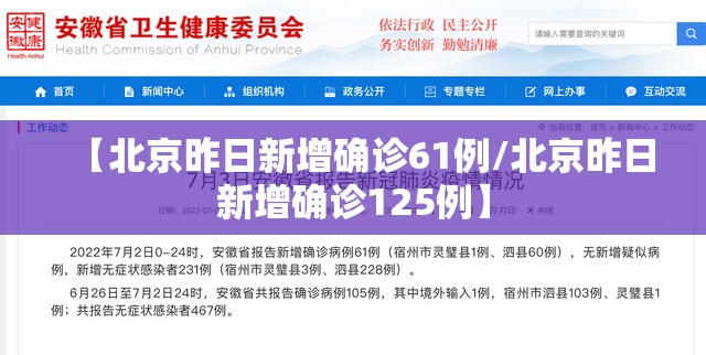 【北京昨日新增确诊61例/北京昨日新增确诊125例】 【北京昨日新增确诊61例/北京昨日新增确诊125例】