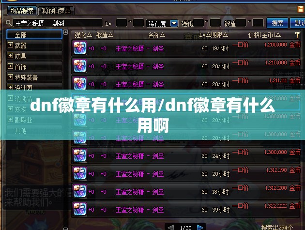 dnf徽章有什么用/dnf徽章有什么用啊 dnf徽章有什么用/dnf徽章有什么用啊