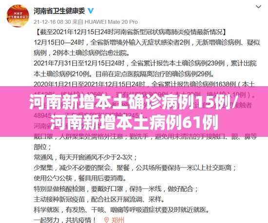 河南新增本土确诊病例15例/河南新增本土病例61例
