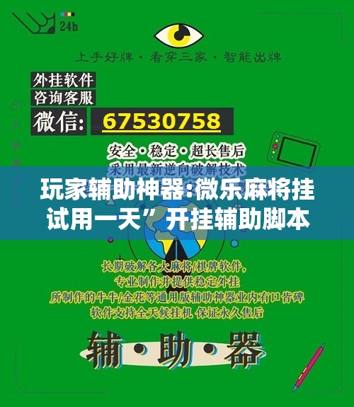 玩家辅助神器:微乐麻将挂试用一天”开挂辅助脚本+详细开挂安装教程