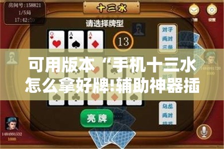 可用版本“手机十三水怎么拿好牌!辅助神器插件下载
