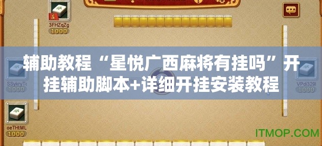 辅助教程“星悦广西麻将有挂吗”开挂辅助脚本+详细开挂安装教程