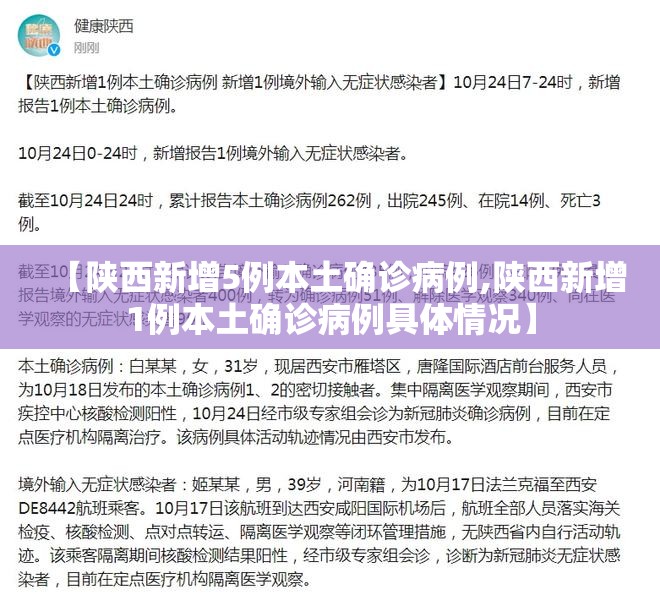 【陕西新增5例本土确诊病例,陕西新增1例本土确诊病例具体情况】 【陕西新增5例本土确诊病例,陕西新增1例本土确诊病例具体情况】
