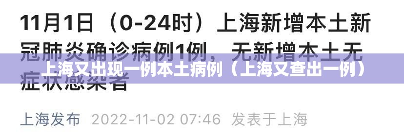 上海又出现一例本土病例(上海又查出一例) 上海又出现一例本土病例(上海又查出一例)