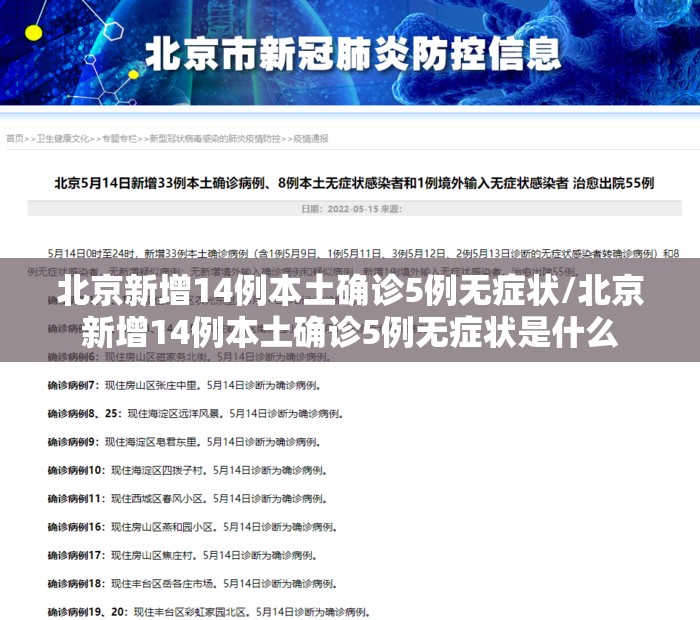 北京新增14例本土确诊5例无症状/北京新增14例本土确诊5例无症状是什么 北京新增14例本土确诊5例无症状/北京新增14例本土确诊5例无症状是什么