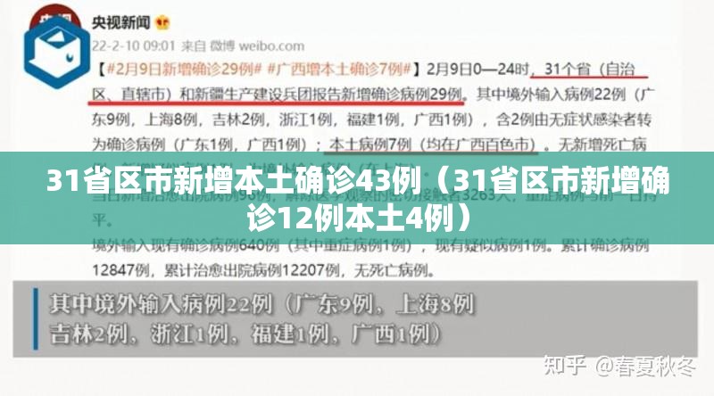 31省区市新增本土确诊43例(31省区市新增确诊12例本土4例) 31省区市新增本土确诊43例(31省区市新增确诊12例本土4例)