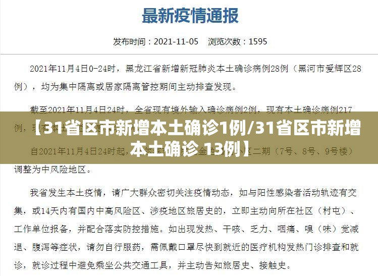 【31省区市新增本土确诊1例/31省区市新增本土确诊 13例】 【31省区市新增本土确诊1例/31省区市新增本土确诊 13例】