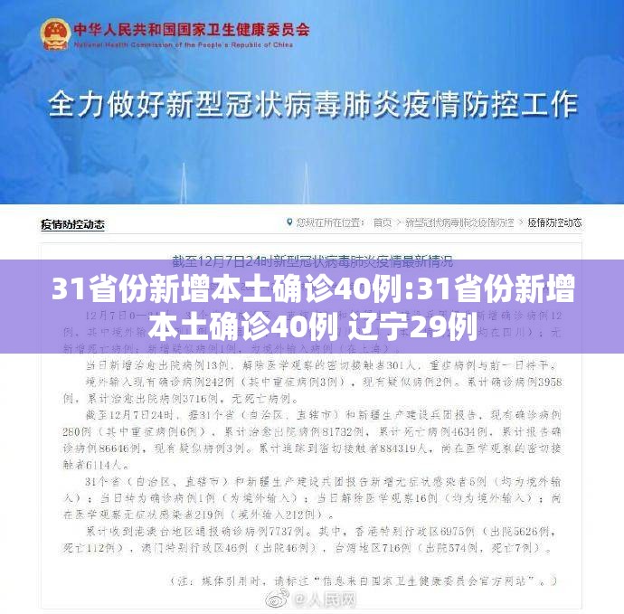 31省份新增本土确诊40例:31省份新增本土确诊40例 辽宁29例 31省份新增本土确诊40例:31省份新增本土确诊40例 辽宁29例
