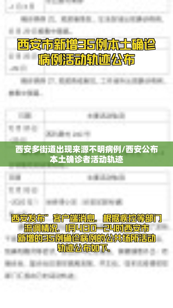 西安多街道出现来源不明病例/西安公布本土确诊者活动轨迹 西安多街道出现来源不明病例/西安公布本土确诊者活动轨迹