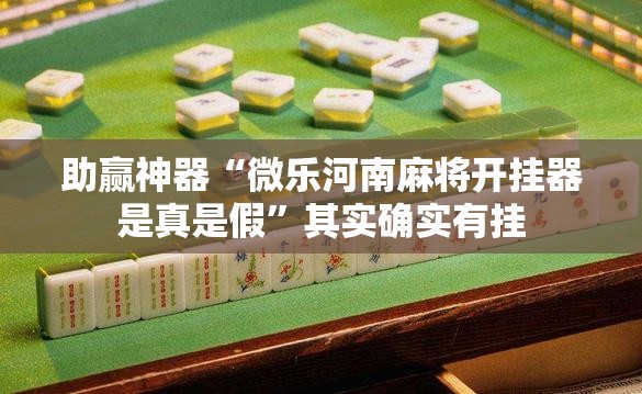 助赢神器“微乐河南麻将开挂器是真是假”其实确实有挂