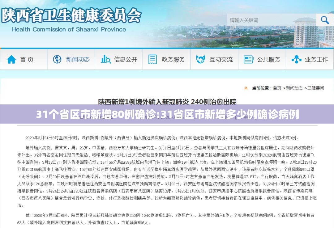 31个省区市新增80例确诊:31省区市新增多少例确诊病例