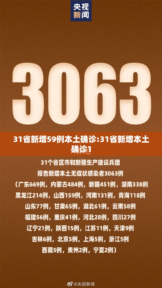 31省新增59例本土确诊:31省新增本土确诊1 31省新增59例本土确诊:31省新增本土确诊1