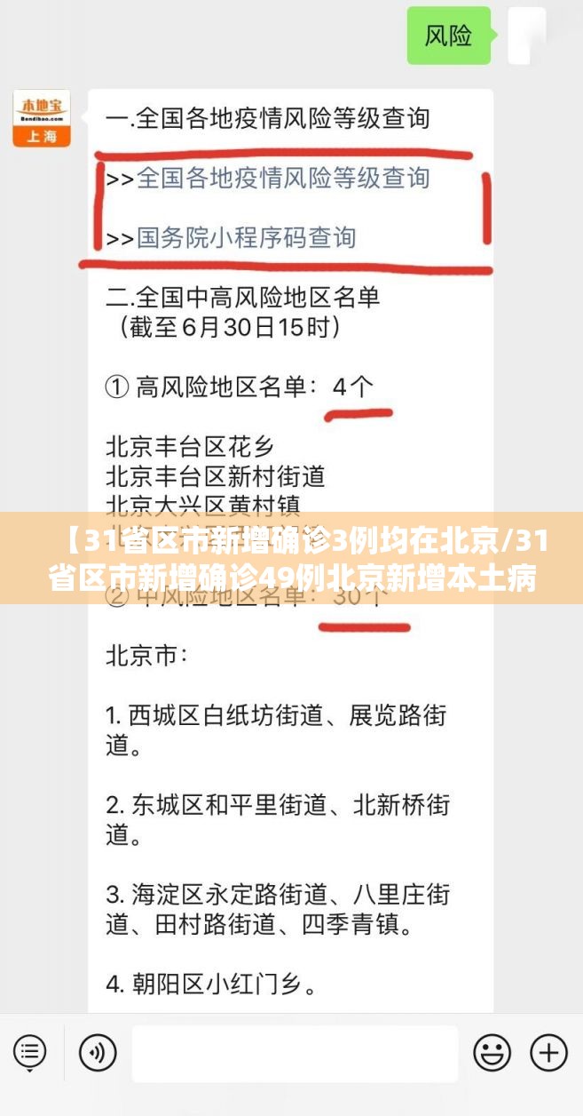 【31省区市新增确诊3例均在北京/31省区市新增确诊49例北京新增本土病例36例】 【31省区市新增确诊3例均在北京/31省区市新增确诊49例北京新增本土病例36例】