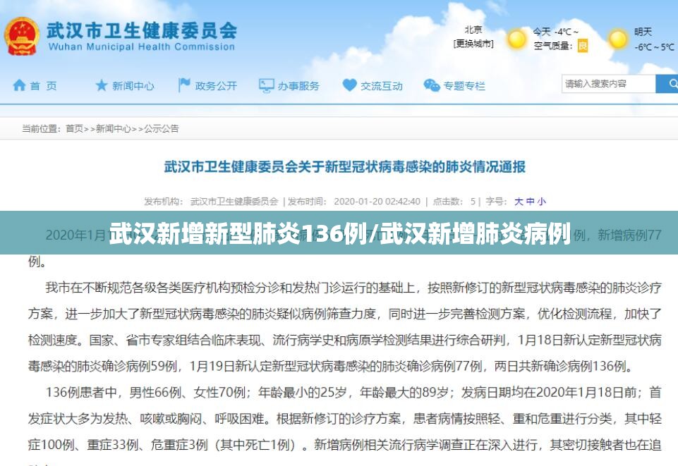 武汉新增新型肺炎136例/武汉新增肺炎病例 武汉新增新型肺炎136例/武汉新增肺炎病例