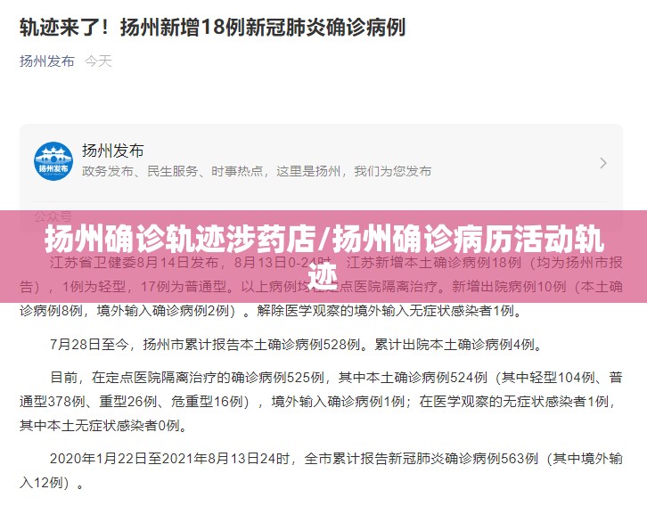 扬州确诊轨迹涉药店/扬州确诊病历活动轨迹 扬州确诊轨迹涉药店/扬州确诊病历活动轨迹
