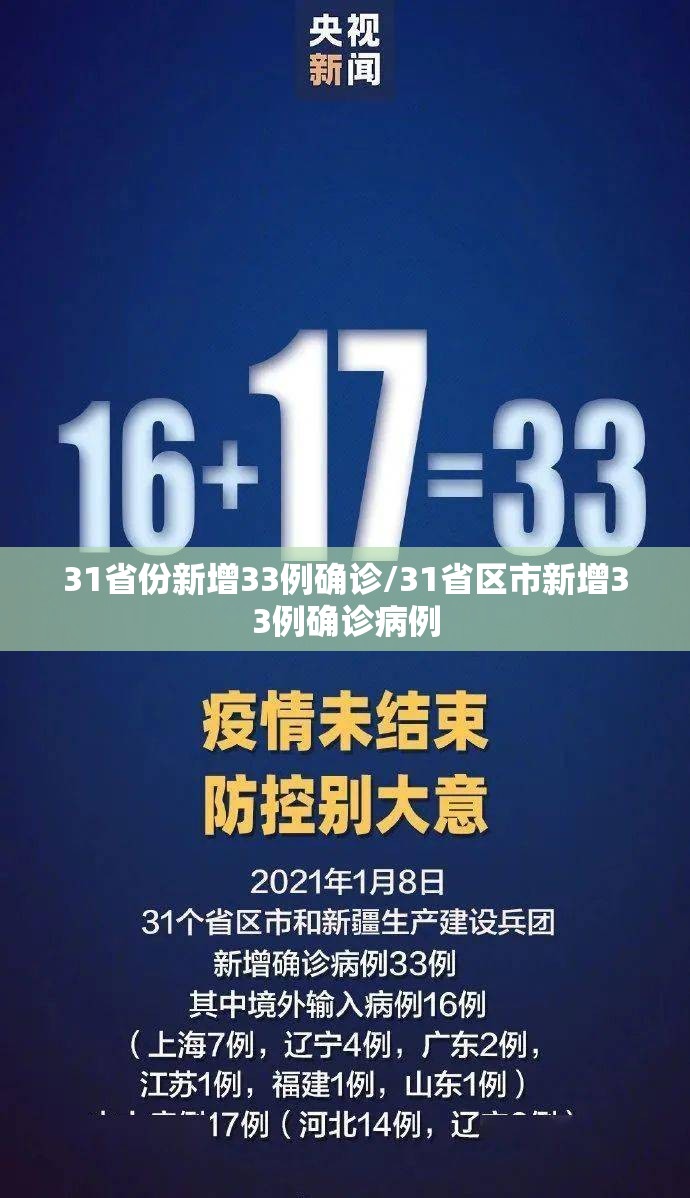 31省份新增33例确诊/31省区市新增33例确诊病例