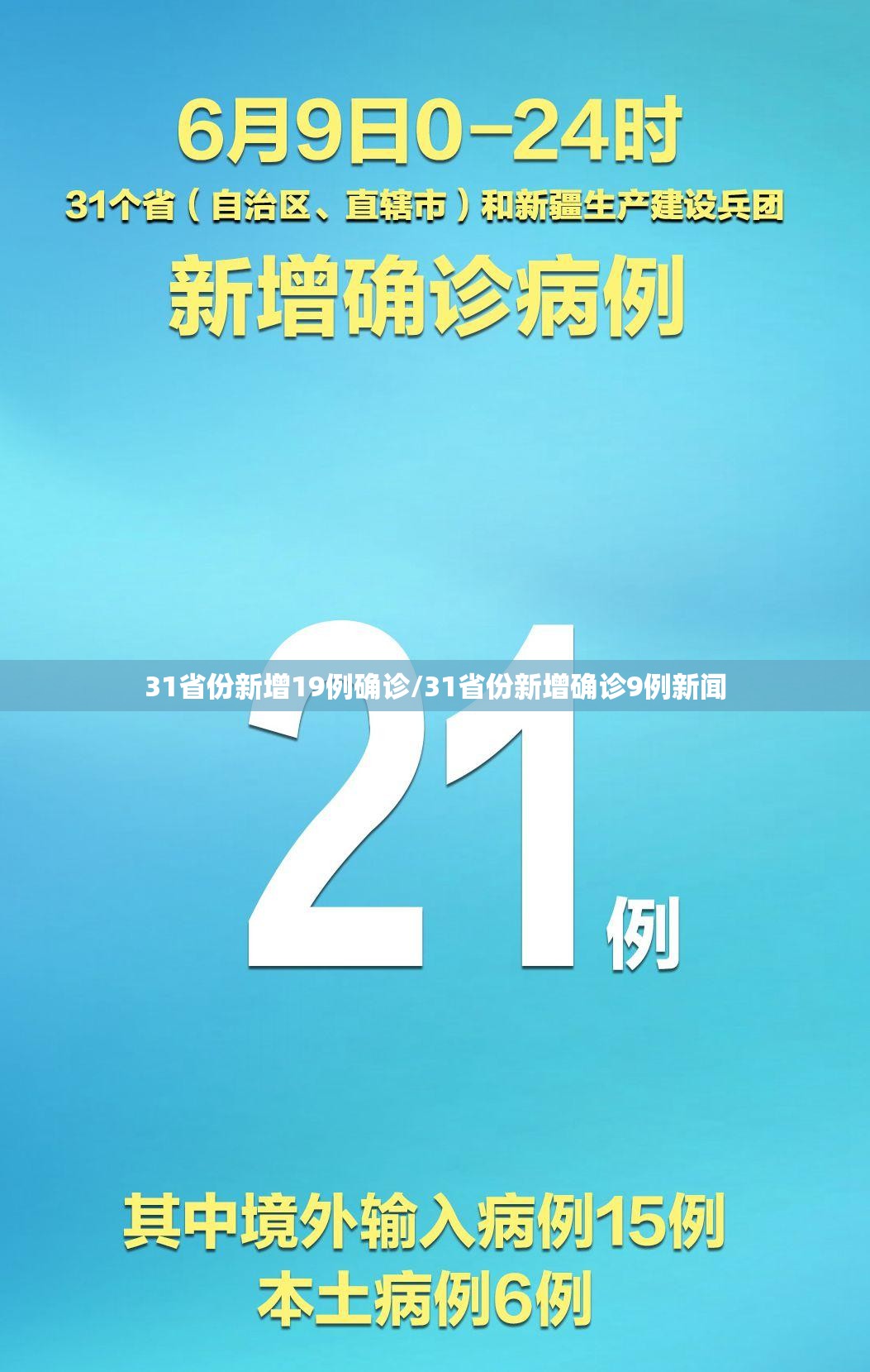 31省份新增19例确诊/31省份新增确诊9例新闻