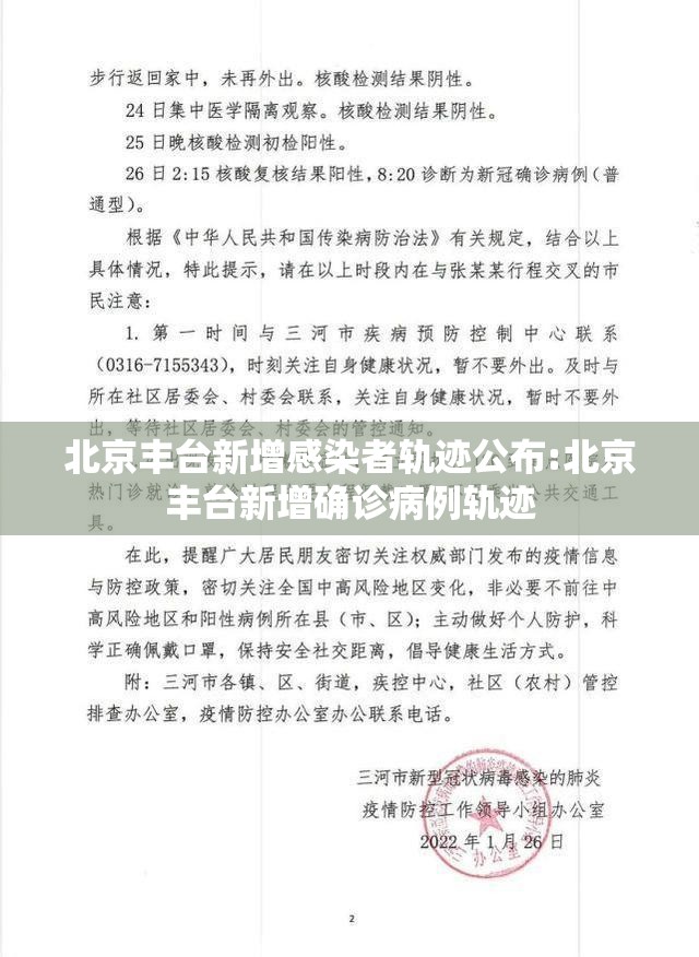北京丰台新增感染者轨迹公布:北京丰台新增确诊病例轨迹 北京丰台新增感染者轨迹公布:北京丰台新增确诊病例轨迹