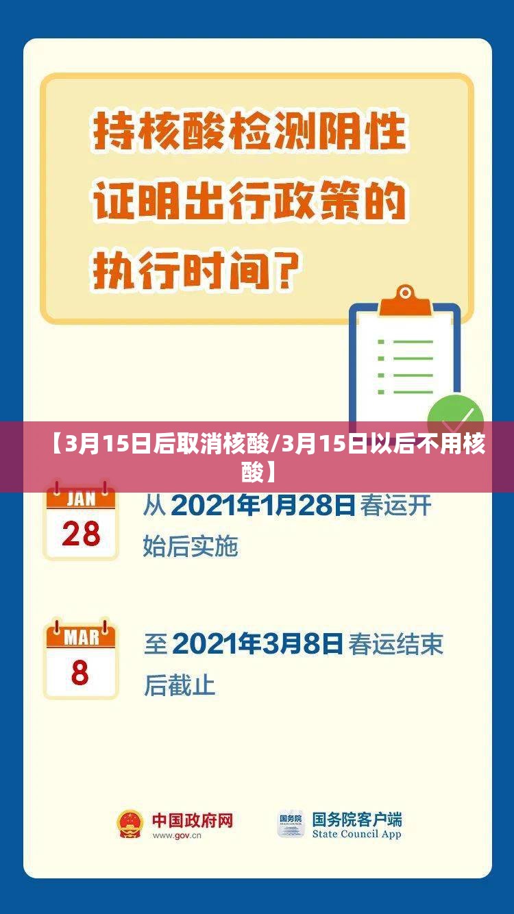 【3月15日后取消核酸/3月15日以后不用核酸】 【3月15日后取消核酸/3月15日以后不用核酸】