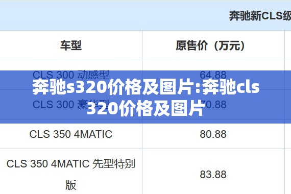 奔驰s320价格及图片:奔驰cls320价格及图片 奔驰s320价格及图片:奔驰cls320价格及图片