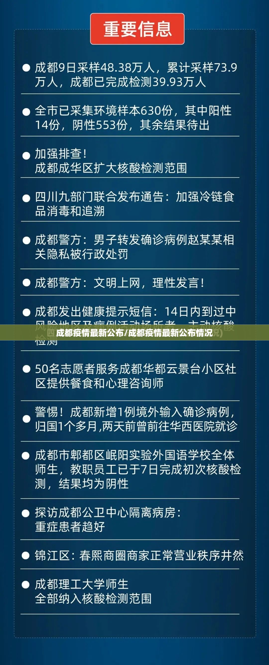 成都疫情最新公布/成都疫情最新公布情况