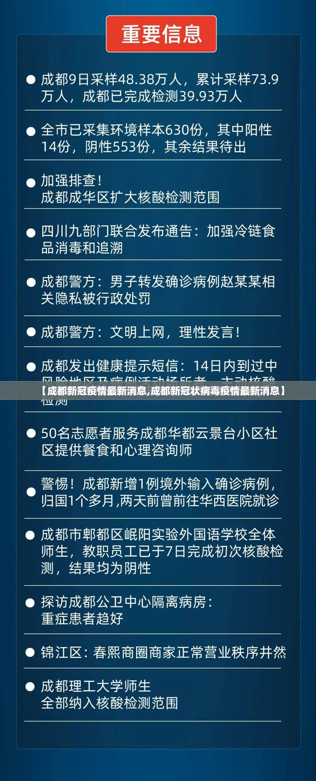 【成都新冠疫情最新消息,成都新冠状病毒疫情最新消息】