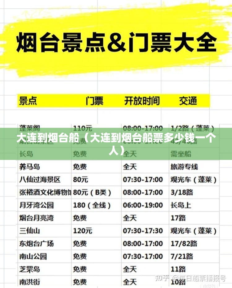 大连到烟台船(大连到烟台船票多少钱一个人) 大连到烟台船(大连到烟台船票多少钱一个人)