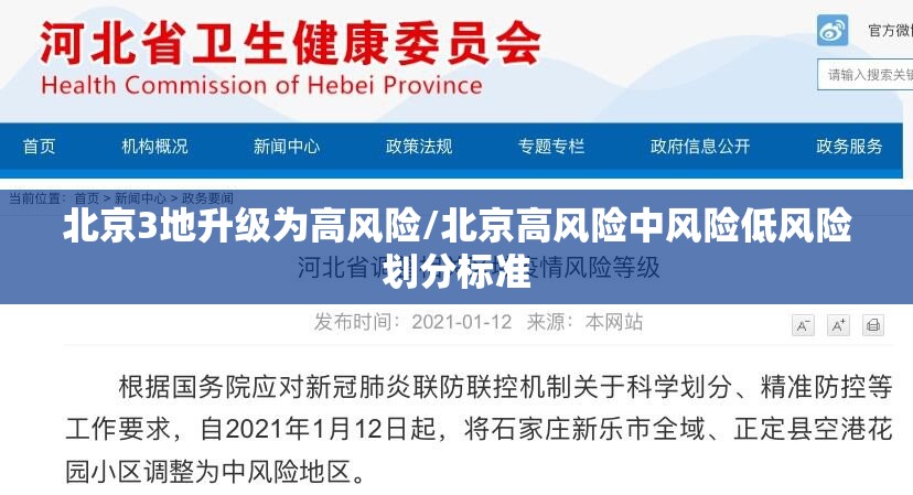 北京3地升级为高风险/北京高风险中风险低风险划分标准 北京3地升级为高风险/北京高风险中风险低风险划分标准