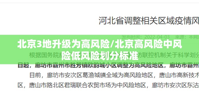 北京3地升级为高风险/北京高风险中风险低风险划分标准 北京3地升级为高风险/北京高风险中风险低风险划分标准