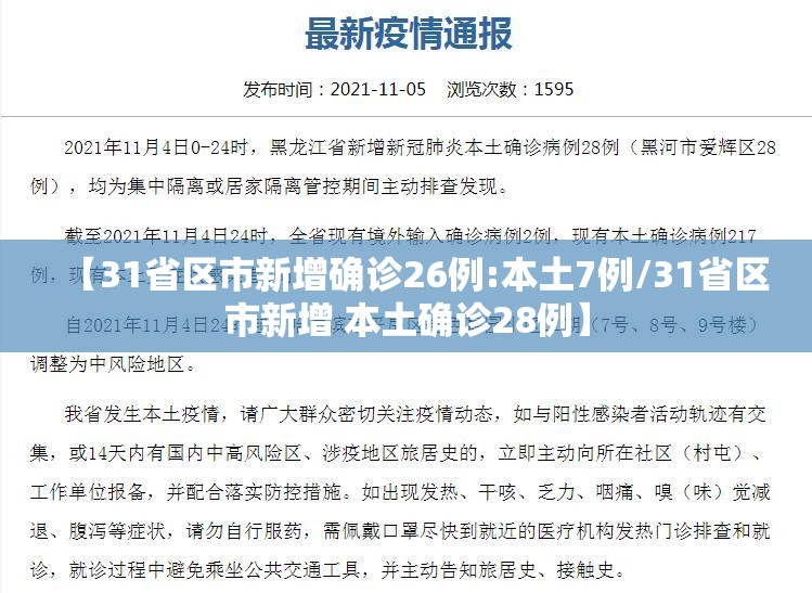 【31省区市新增确诊26例:本土7例/31省区市新增 本土确诊28例】