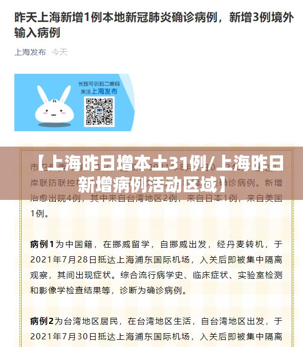 【上海昨日增本土31例/上海昨日新增病例活动区域】 【上海昨日增本土31例/上海昨日新增病例活动区域】