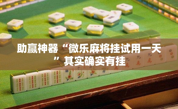 助赢神器“微乐麻将挂试用一天	”其实确实有挂