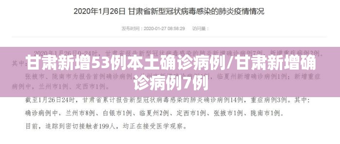 甘肃新增53例本土确诊病例/甘肃新增确诊病例7例