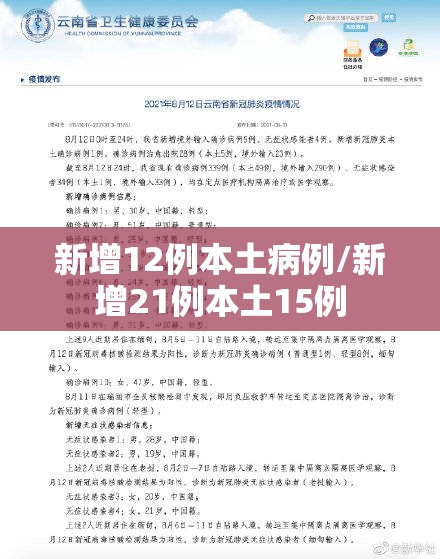 新增12例本土病例/新增21例本土15例 新增12例本土病例/新增21例本土15例