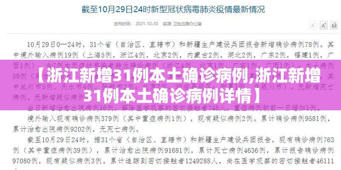 【浙江新增31例本土确诊病例,浙江新增31例本土确诊病例详情】 【浙江新增31例本土确诊病例,浙江新增31例本土确诊病例详情】