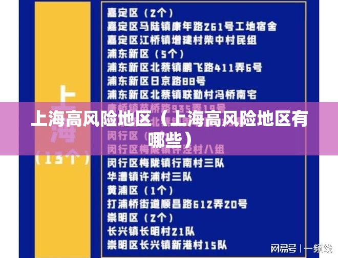 上海高风险地区(上海高风险地区有哪些) 上海高风险地区(上海高风险地区有哪些)
